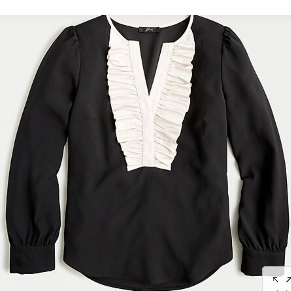J crew black with rosy pink ruffles